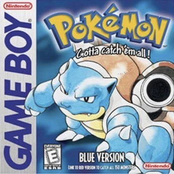 Pokémon Blue Game Boy Game Box Art Featuring Blastoise