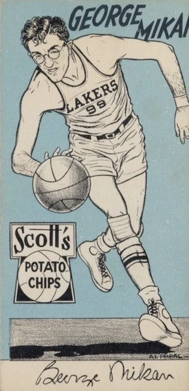 1950 Lakers Scott's Potato Chips George Mikan Basketball Card 1950 Lakers Scott's Potato Chips George Mikan Basketball Card