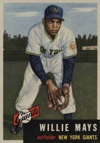 1953 Topps #244 Willie Mays Baseball Card 1953 Topps #244 Willie Mays Baseball Card