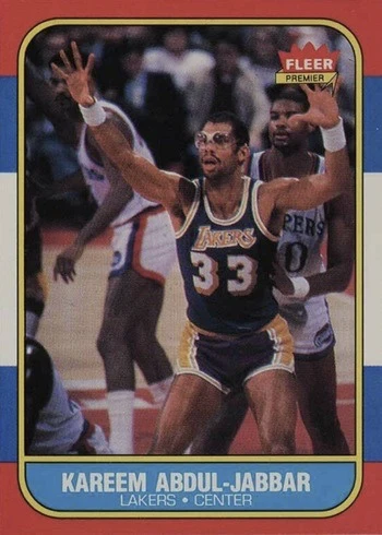 1986 Fleer #1 Kareem Abdul-Jabbar Basketball Card