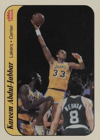 1986 Fleer Sticker #1 Kareem Abdul-Jabbar Basketball Card 1986 Fleer Sticker #1 Kareem Abdul-Jabbar Basketball Card