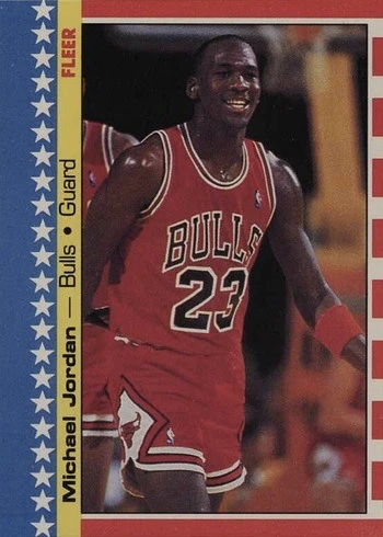 1987 Fleer Sticker #2 Michael Jordan Basketball Card