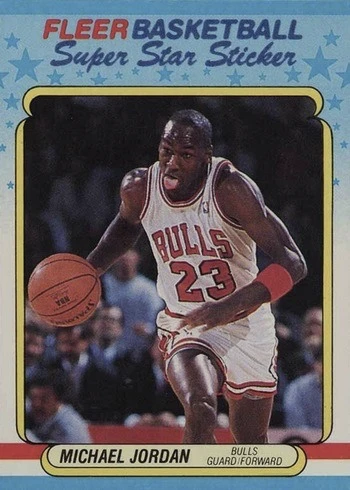 1988 Fleer Sticker #7 Michael Jordan Basketball Card