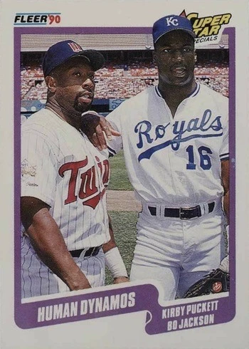 1990 Fleer #645 Human Dynamos Bo Jackson and Kirby Puckett Baseball Card