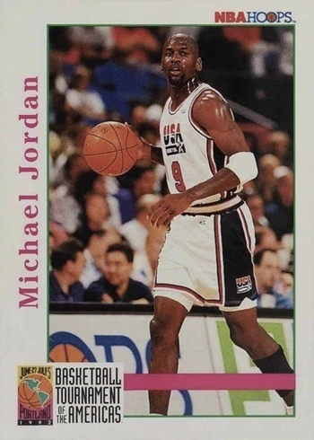 1992 NBA Hoops #341 USA Michael Jordan Basketball Card