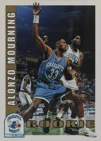1992 NBA Hoops #361 Alonzo Mourning Rookie Card