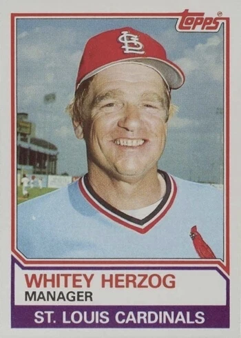 1983 Topps #186 Whitey Herzog Baseball Card