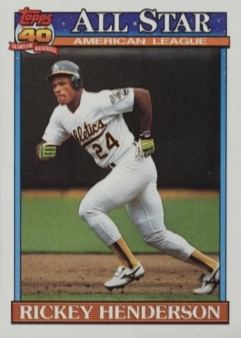 1991 Topps #391 Rickey Henderson All-Star Baseball Card