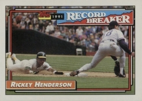 1992 Topps #2 Record Breaker Rickey Henderson Baseball Card