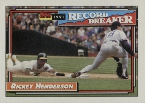 1992 Topps #2 Record Breaker Rickey Henderson Baseball Card 1992 Topps #2 Record Breaker Rickey Henderson Baseball Card