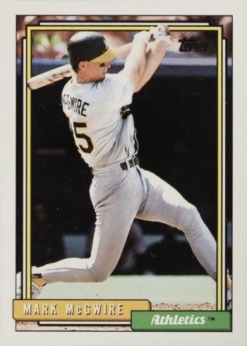 1992 Topps #450 Mark McGwire Baseball Card 1992 Topps #450 Mark McGwire Baseball Card