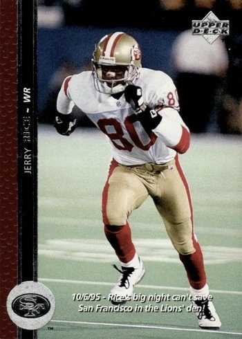 1996 Upper Deck #60 Jerry Rice Football Card 1996 Upper Deck #60 Jerry Rice Football Card