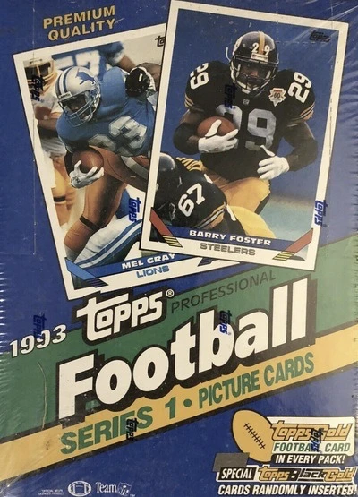 Unopened Box of 1993 Topps Football Cards Unopened Box of 1993 Topps Football Cards