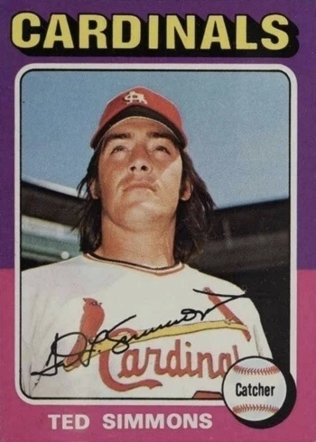 1975 Topps #75 Ted Simmons Baseball Card 1975 Topps #75 Ted Simmons Baseball Card