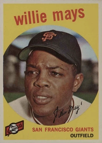 1959 Topps #50 Willie Mays Baseball Card 1959 Topps #50 Willie Mays Baseball Card