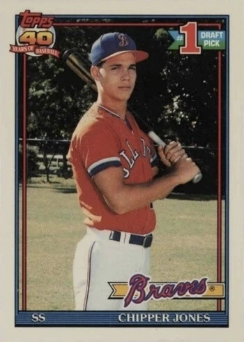 1991 Topps Tiffany #333 Chipper Jones Baseball Card 1991 Topps Tiffany #333 Chipper Jones Baseball Card