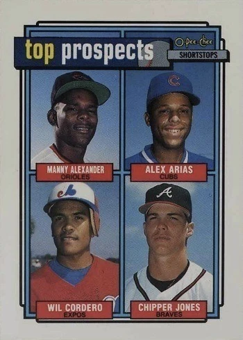 1992 O-Pee-Chee #551 Chipper Jones Rookie Card 1992 O-Pee-Chee #551 Chipper Jones Rookie Card