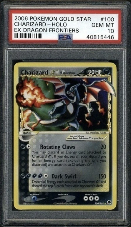 2006 Pokemon EX Dragon Frontiers Gold Star Charizard Pokemon Card