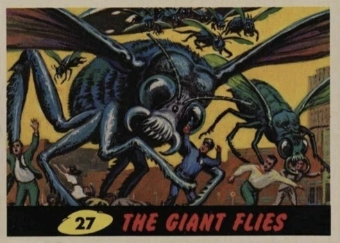 1962 Mars Attacks #27 The Giant Flies Trading Card 1962 Mars Attacks #27 The Giant Flies Trading Card