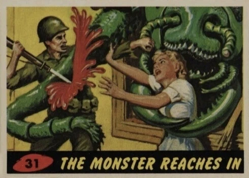 1962 Mars Attacks #31 The Monster Reaches In Trading Card 1962 Mars Attacks #31 The Monster Reaches In Trading Card