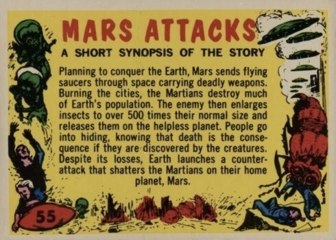 1962 Mars Attacks #55 Checklist Trading Card 1962 Mars Attacks #55 Checklist Trading Card