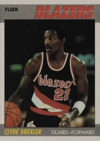 1987 Fleer #30 Clyde Drexler Basketball Card 1987 Fleer #30 Clyde Drexler Basketball Card