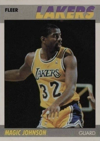 1987 Fleer #56 Magic Johnson Basketball Card 1987 Fleer #56 Magic Johnson Basketball Card