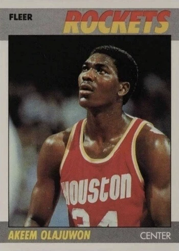 1987 Fleer #80 Hakeem Olajuwon Basketball Card 1987 Fleer #80 Hakeem Olajuwon Basketball Card