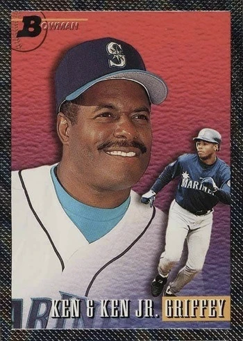 1993 Bowman #703 Ken Griffey Sr. and Jr. Baseball Card 1993 Bowman #703 Ken Griffey Sr. and Jr. Baseball Card