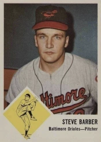 1963 Fleer #1 Steve Barber Baseball Card 1963 Fleer #1 Steve Barber Baseball Card