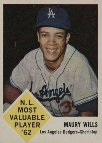1963 Fleer #43 Maury Wills Baseball Card 1963 Fleer #43 Maury Wills Baseball Card