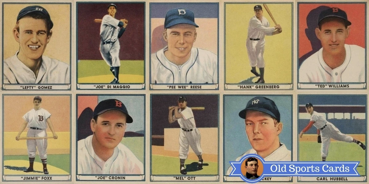 A collage of the most valuable cards from the 1941 Play Ball Baseball sports card set.