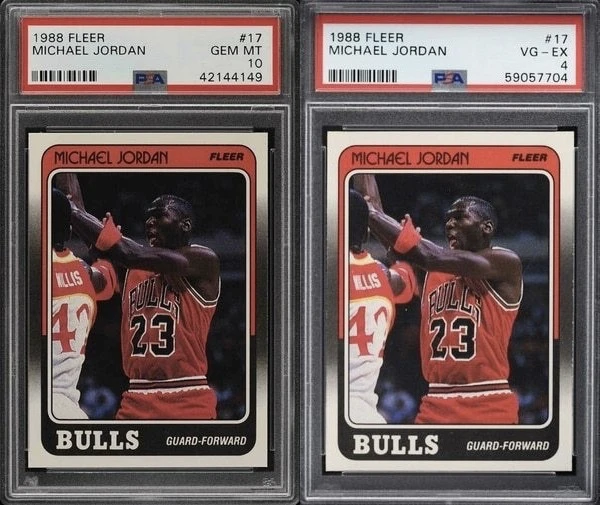 Two 1988 Michael Jordan Cards Graded by PSA
