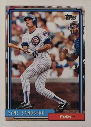 1992 Topps #110 Ryne Sandberg Baseball Card 1992 Topps #110 Ryne Sandberg Baseball Card