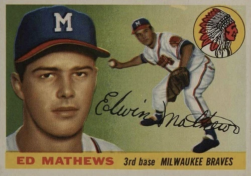 1955 Topps #155 Ed Mathews Baseball Card