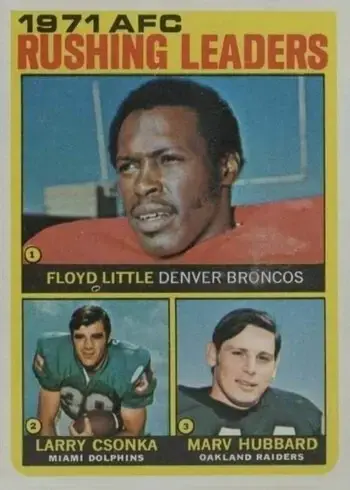 1972 Topps #1 Larry Csonka,Floyd Little,Marv Hubbard Football Card