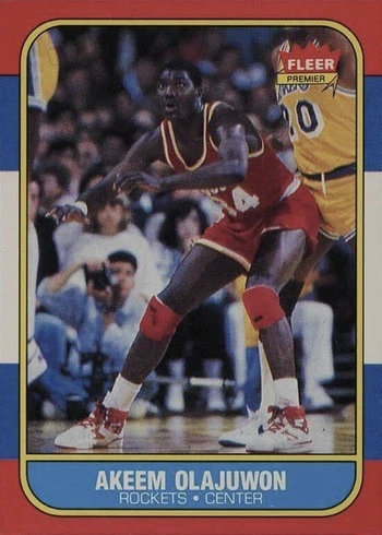 1986 Fleer #82 Hakeem Olajuwon Rookie Card