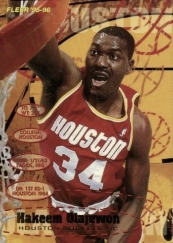 1995 Fleer #71 Hakeem Olajuwon Basketball Card