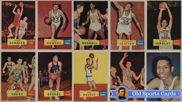 A collage of the most valuable cards from the 1957 Topps Basketball sports card set.A collage of the most valuable cards from the 1957 Topps Basketball sports card set.