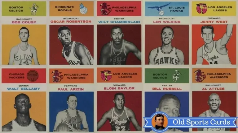 A collage of the most valuable cards from the 1961 Fleer Basketball sports card set.A collage of the most valuable cards from the 1961 Fleer Basketball sports card set.