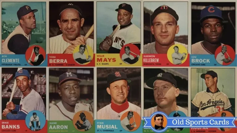 A collage of the most valuable cards from the 1963 Topps Baseball sports card set.