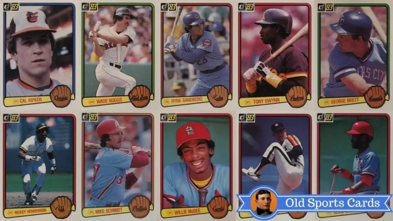 A collage of the most valuable cards from the 1983 Donruss Baseball sports card set.