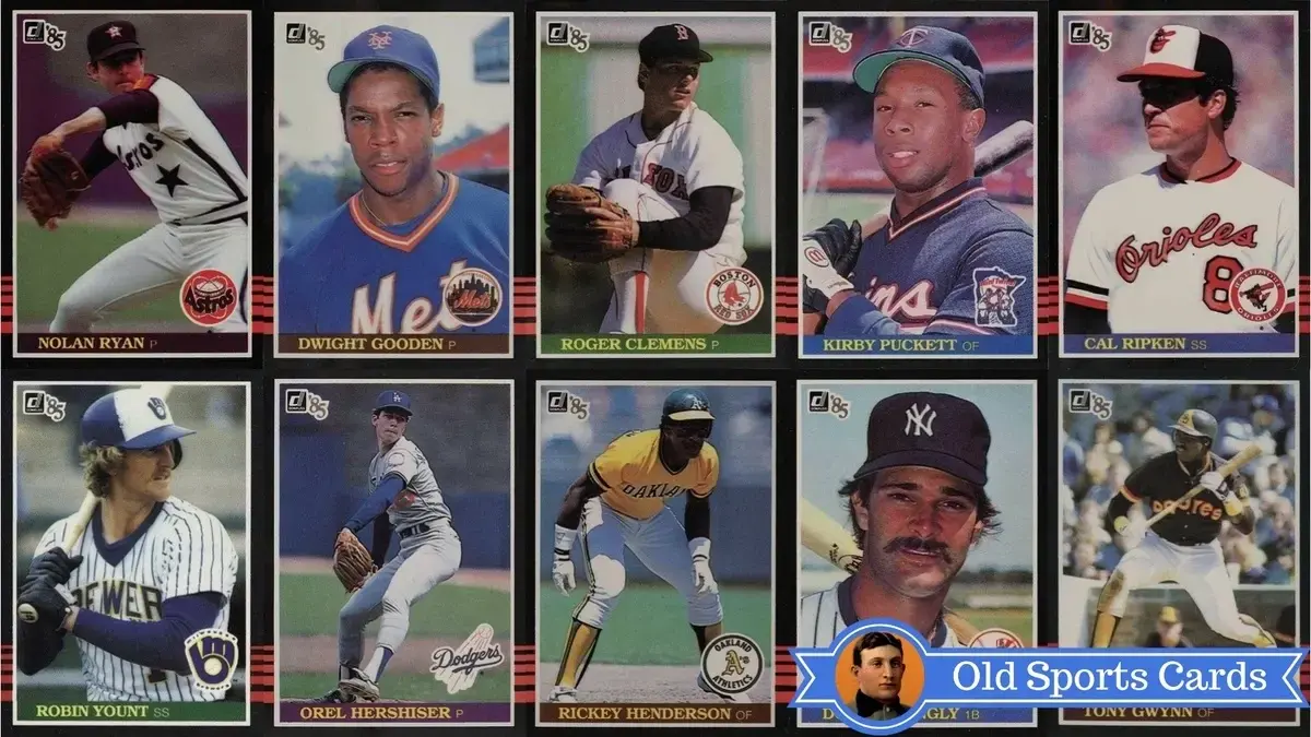 A collage of the most valuable cards from the 1985 Donruss Baseball sports card set.A collage of the most valuable cards from the 1985 Donruss Baseball sports card set.