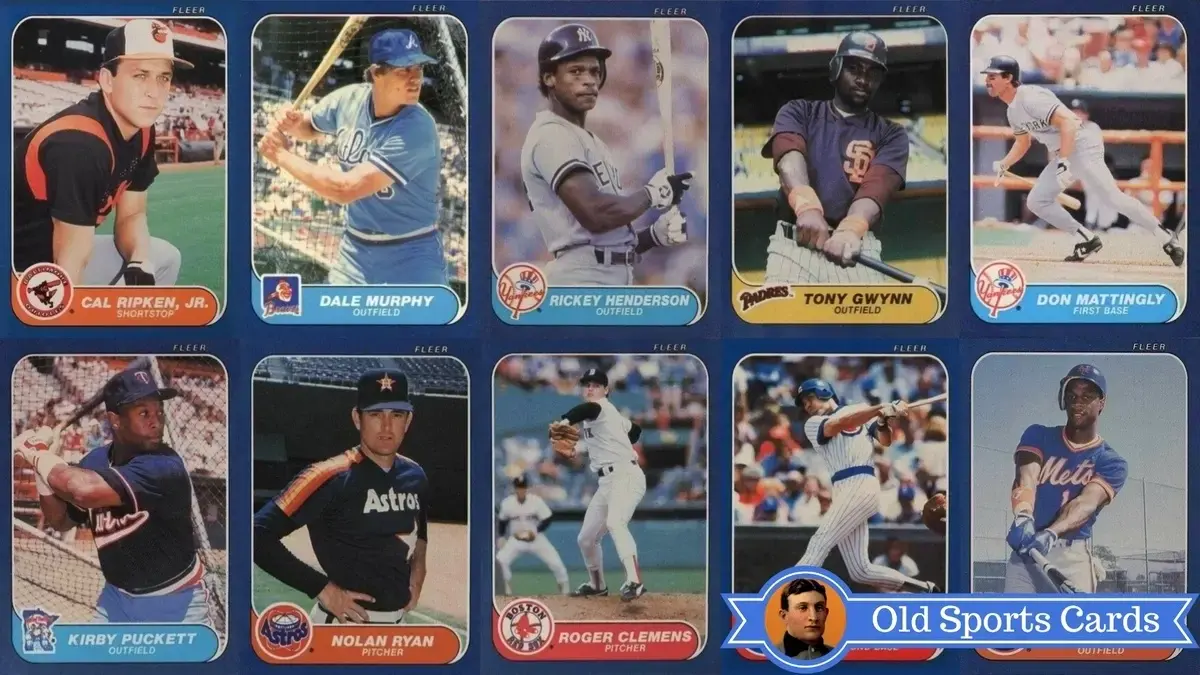 A collage of the most valuable cards from the 1986 Fleer Baseball sports card set.A collage of the most valuable cards from the 1986 Fleer Baseball sports card set.