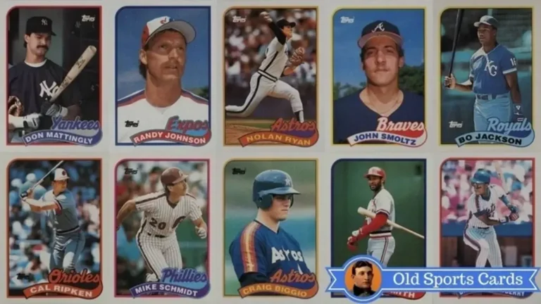 A collage of the most valuable cards from the 1989 Topps Baseball sports card set.