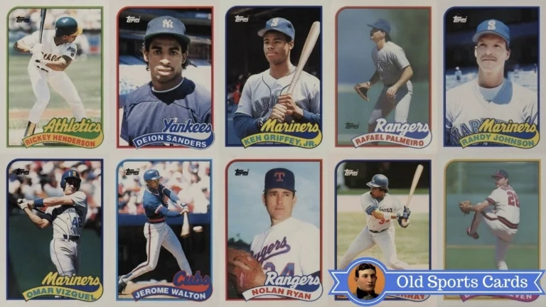 A collage of the most valuable cards from the 1989 Topps Traded Baseball sports card set.
