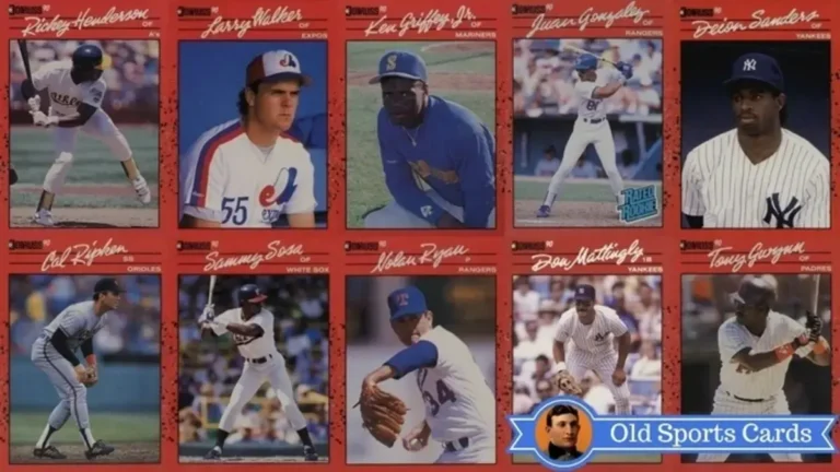 A collage of the most valuable cards from the 1990 Donruss Baseball sports card set.