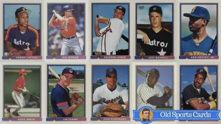A collage of the most valuable cards from the 1991 Bowman Baseball sports card set.