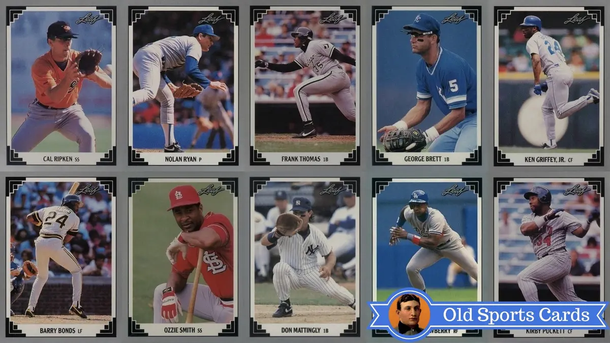 A collage of the most valuable cards from the 1991 Leaf Baseball sports card set.A collage of the most valuable cards from the 1991 Leaf Baseball sports card set.