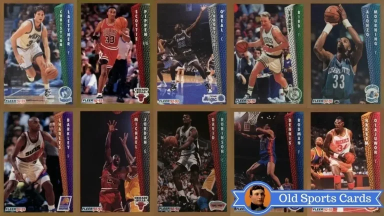 A collage of the most valuable cards from the 1992 Fleer Basketball sports card set.